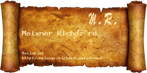 Meixner Richárd névjegykártya
